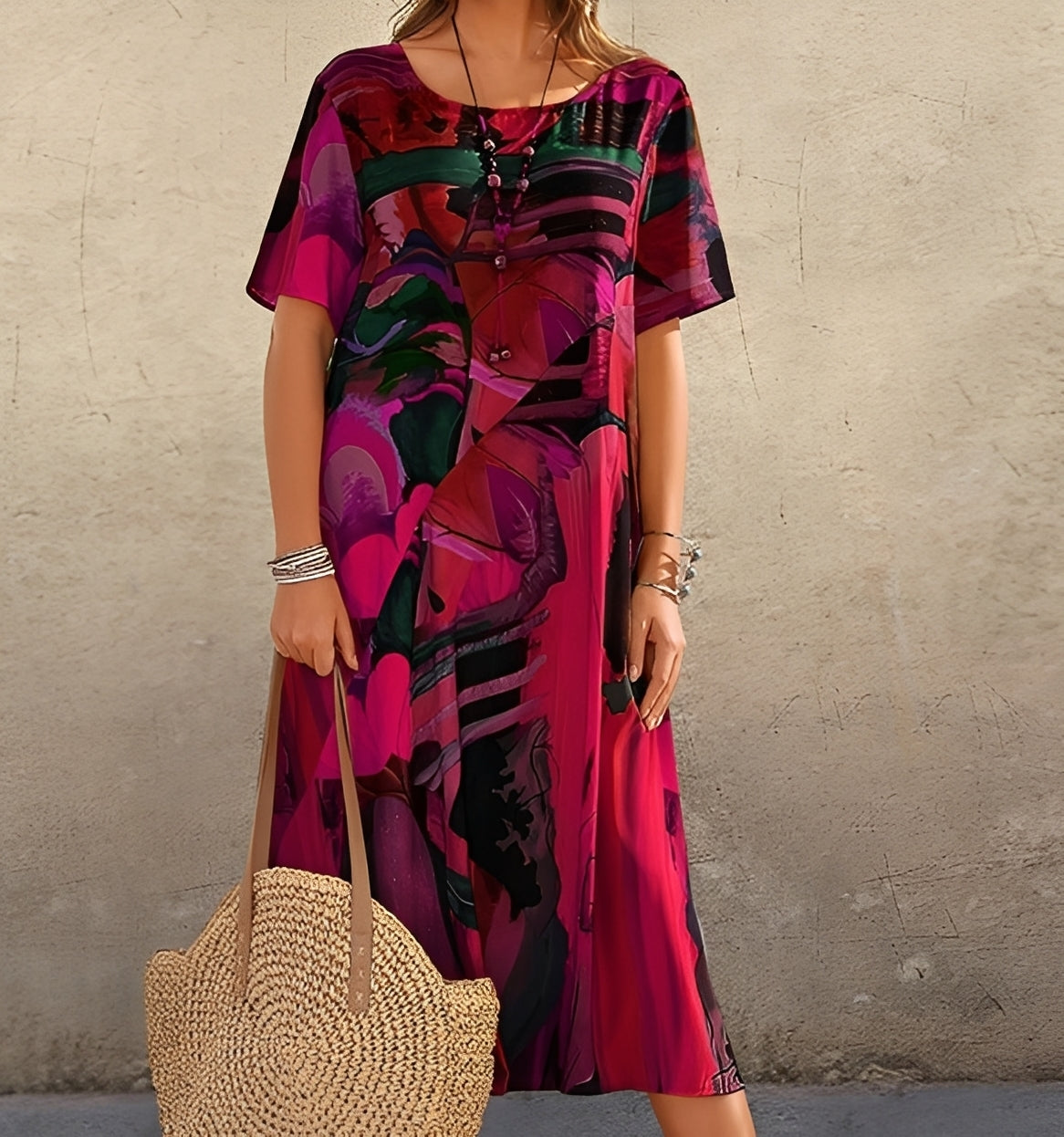 Alexa - Robe à imprimé chic et coupe ample pour femmes