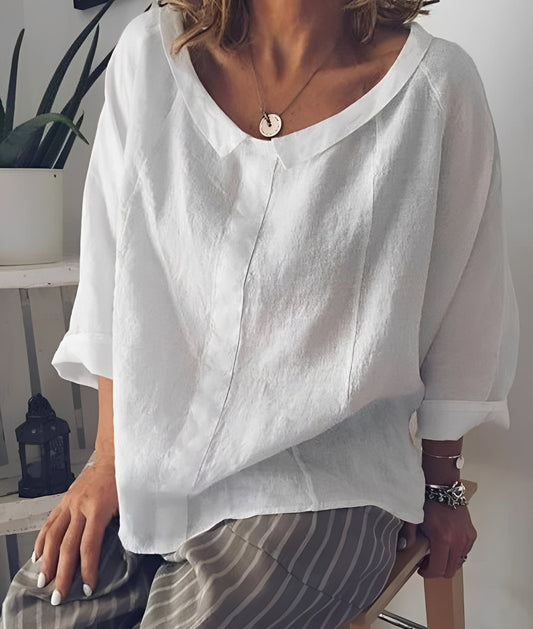 Lillian - Blouse confortable avec col à revers pour femmes