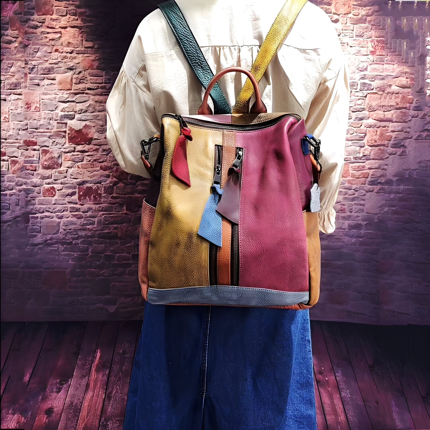 Alayna - Sac à dos en cuir classique pour femmes
