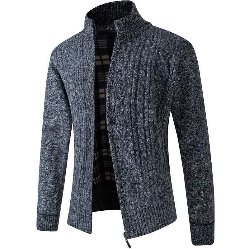 Jeffery - Cardigan moderne en velours pour homme