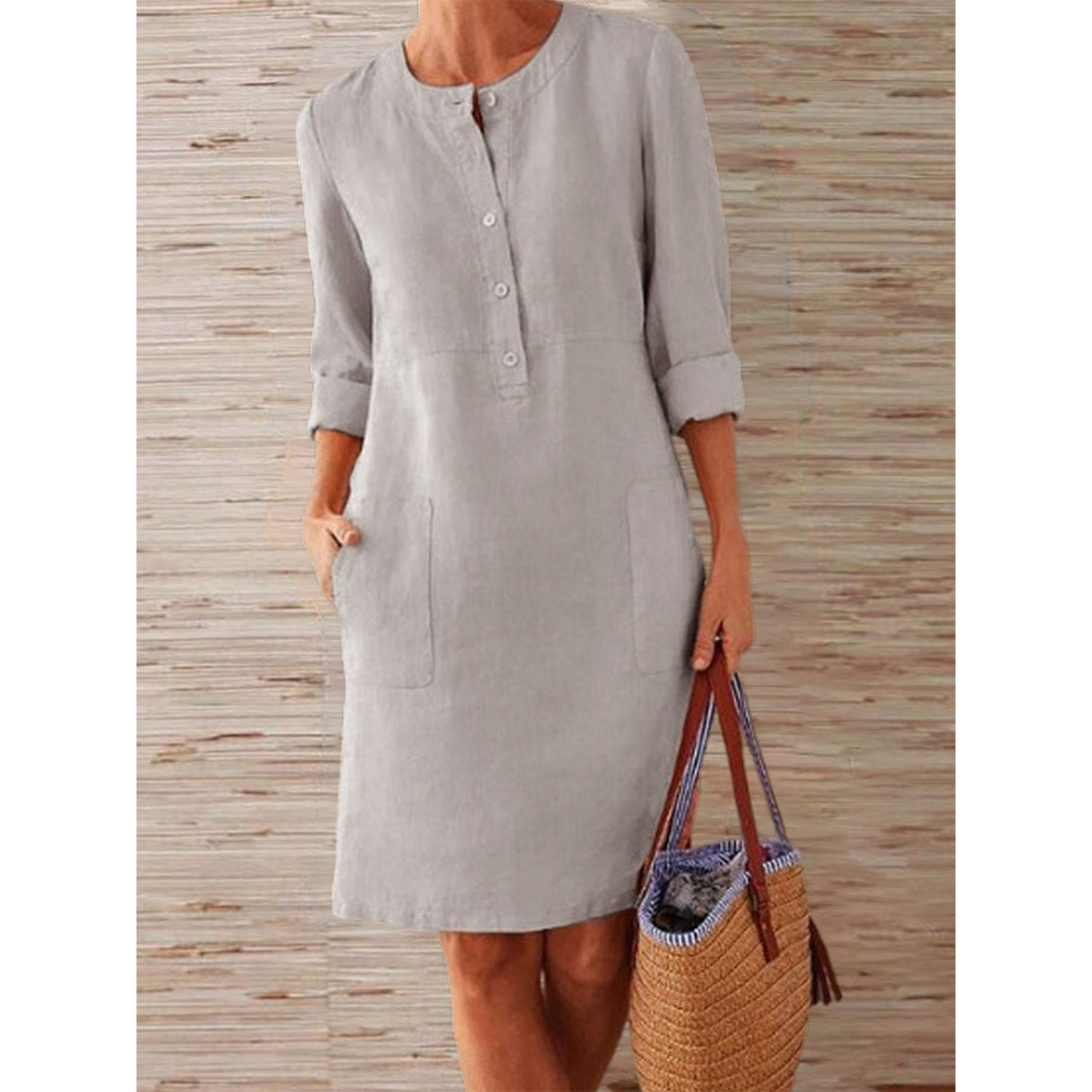 Octavia - Robe simple en coton et lin