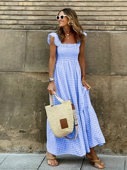 Mollie - Elegantes langes Kleid mit Stehkragen für Damen