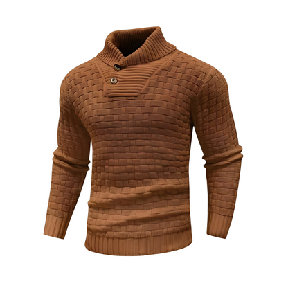 Branson - Pull homme à col montant, style relax