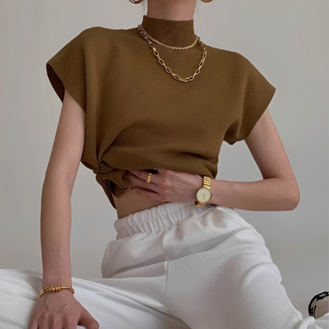 Lesley - T-shirt col roulé confortable