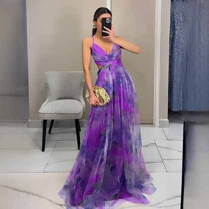 Gardania - Robe longue à motif floral pour femmes