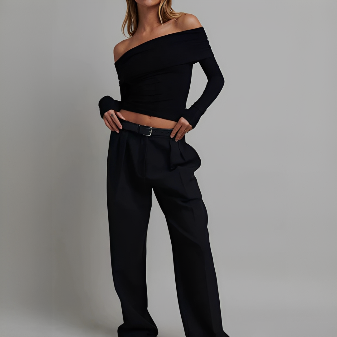Kathryn - Chemise Chic Épaules Dénudées