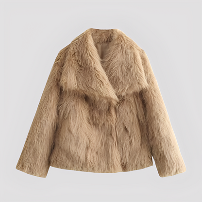 Jennifer - Elegant and fashionable jacket in imitation fur for women