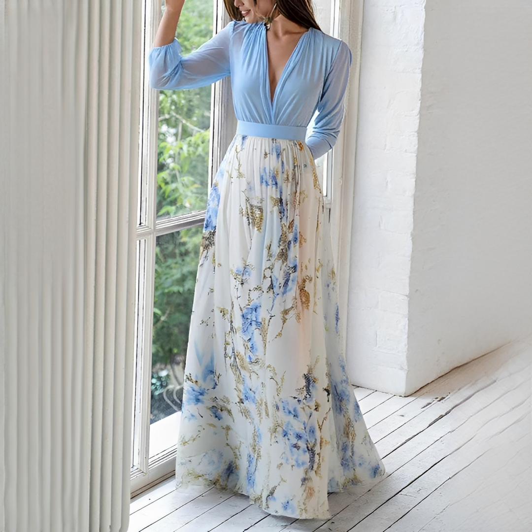 Mitchellie - Robe élégante à col en V pour femme