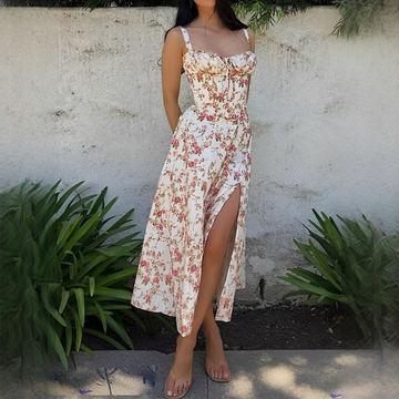 Quinny - Robe mi-longue à fleurs
