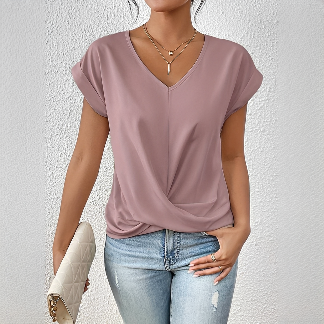 Paola - Elegant short-sleeved shirt for women