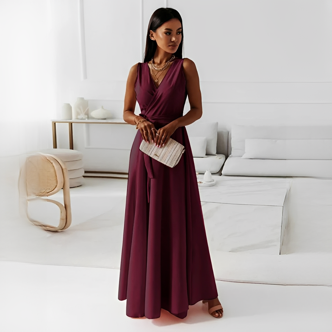 Quiana - Robe élégante à col en V pour femmes