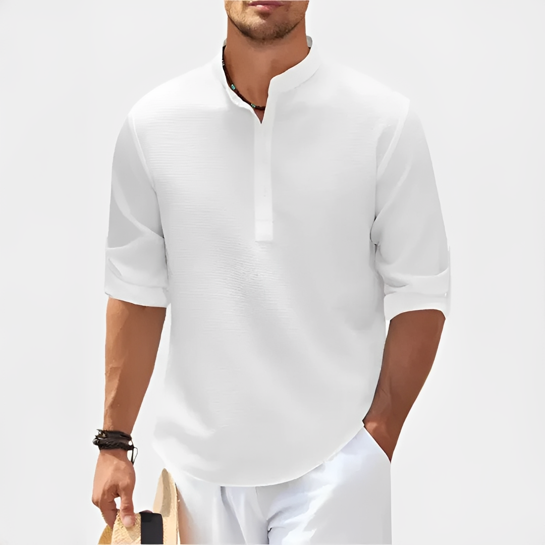 Khenneth - Chemise d'été tendance à manches longues pour homme