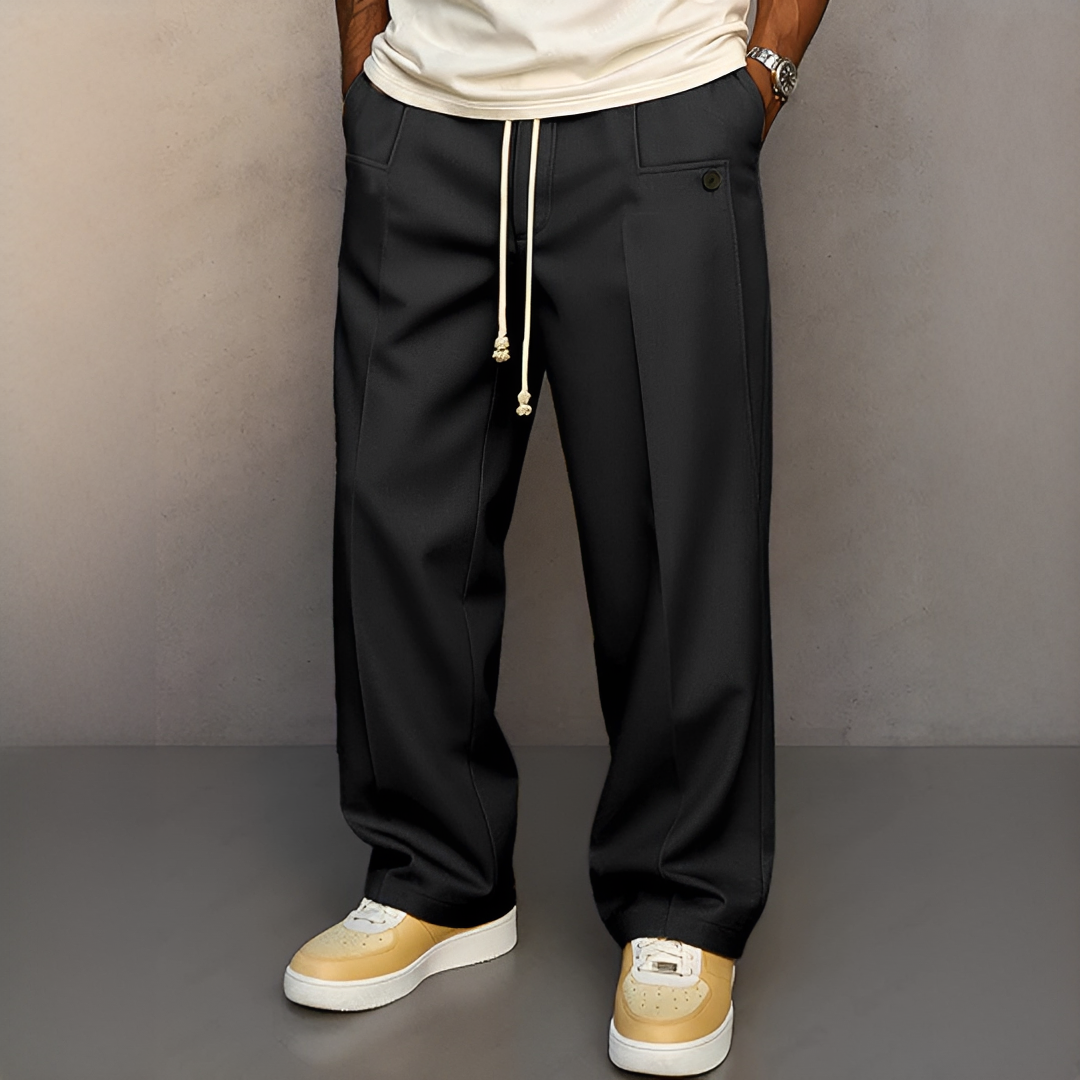 Clent - Pantalon élégant avec cordon de serrage pour homme