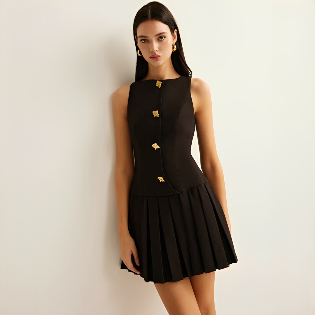 Valery - Robe Mini Plissée Raffinée