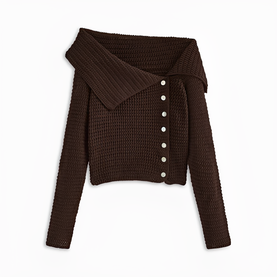 Ginalyn - Pull asymétrique à épaule découverte