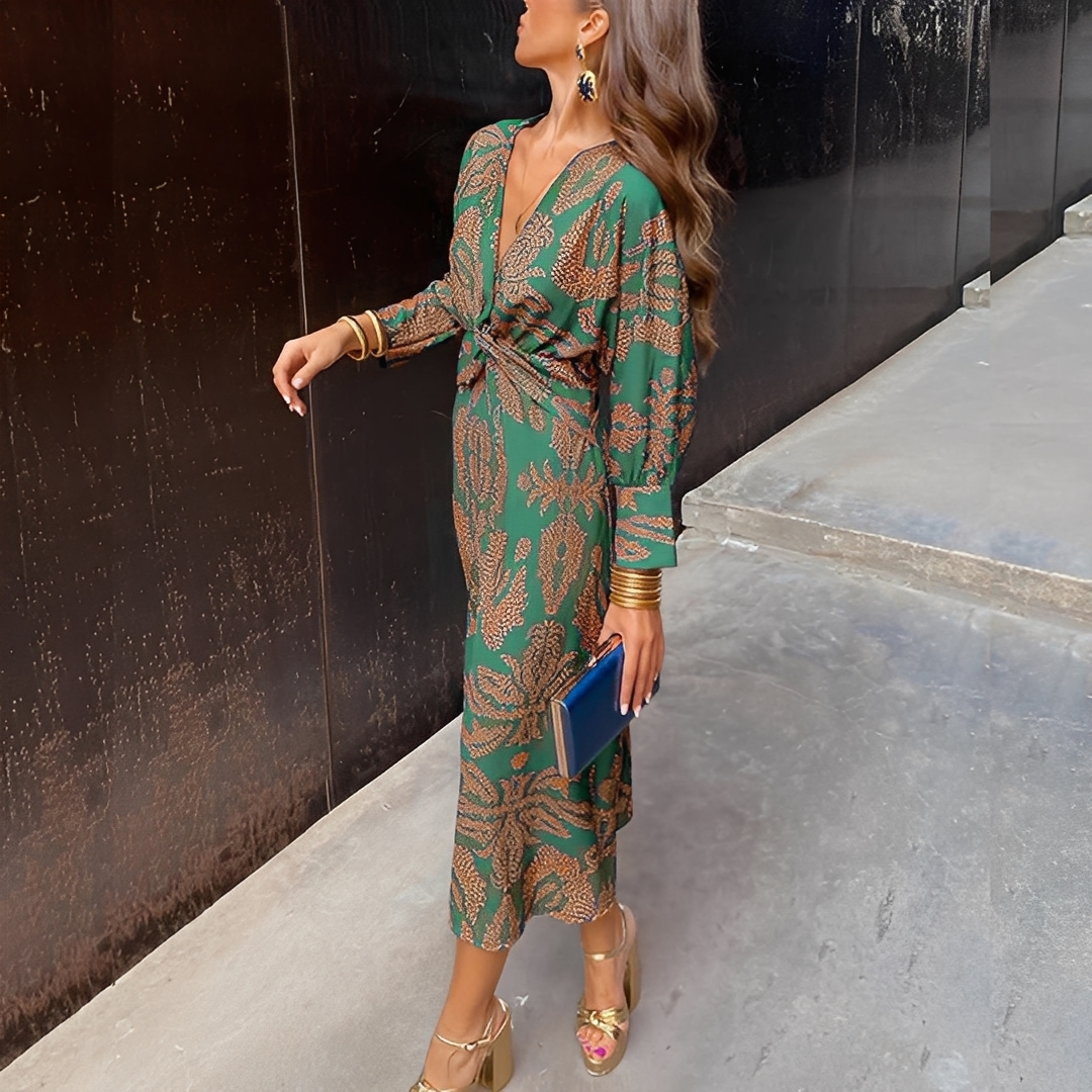 Louna - Robe élégante à col en V pour femmes