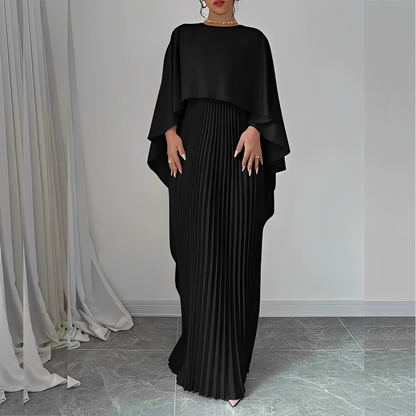 Marilou - Elegantes Kleid mit plissiertem Umhang für Damen