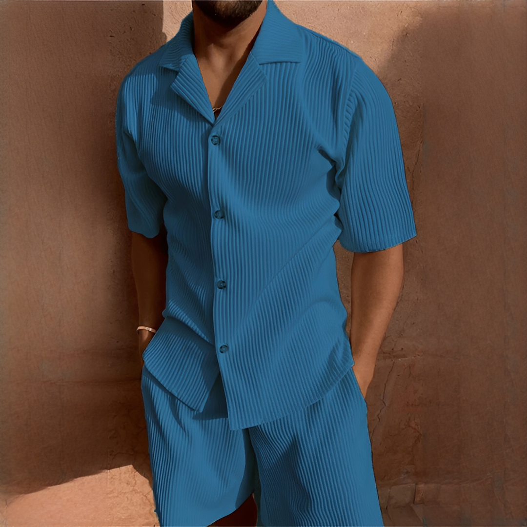 Junmar - Ensemble chemise et short décontracté pour homme