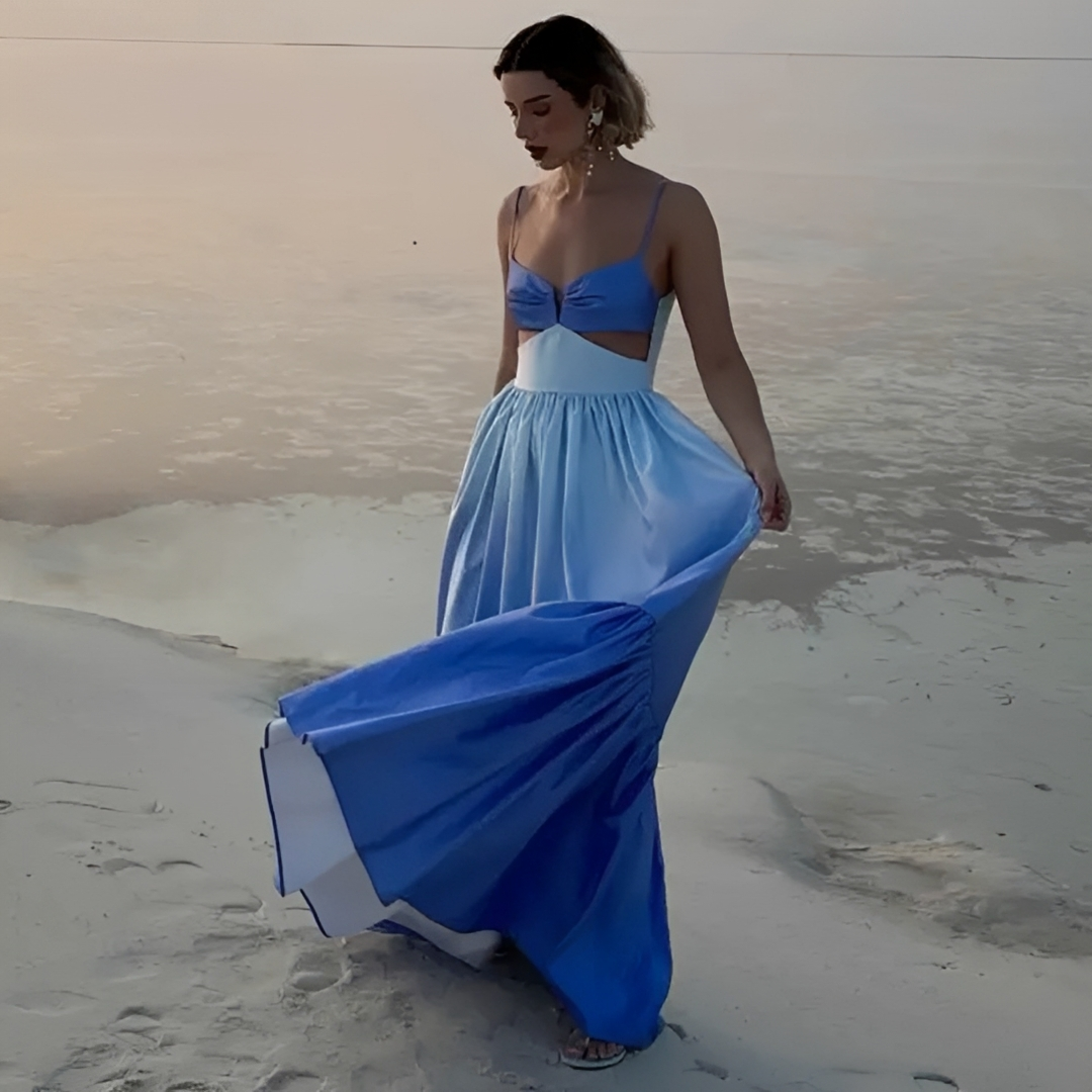 Corina - Robe Maxi Élégante à Fines Bretelles