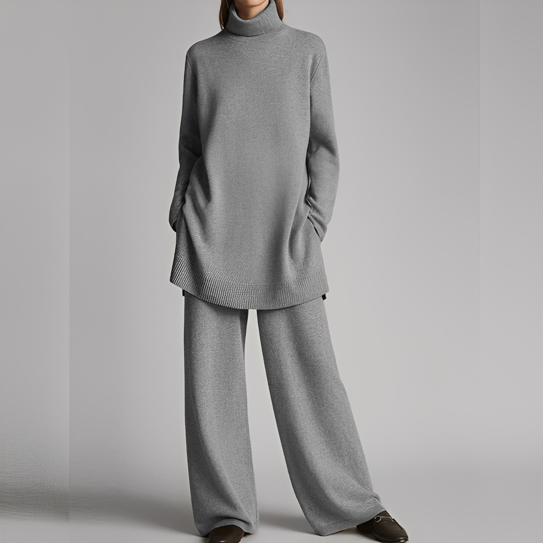 Mireille - Pull et pantalon d'hiver décontractés pour femmes ensemble
