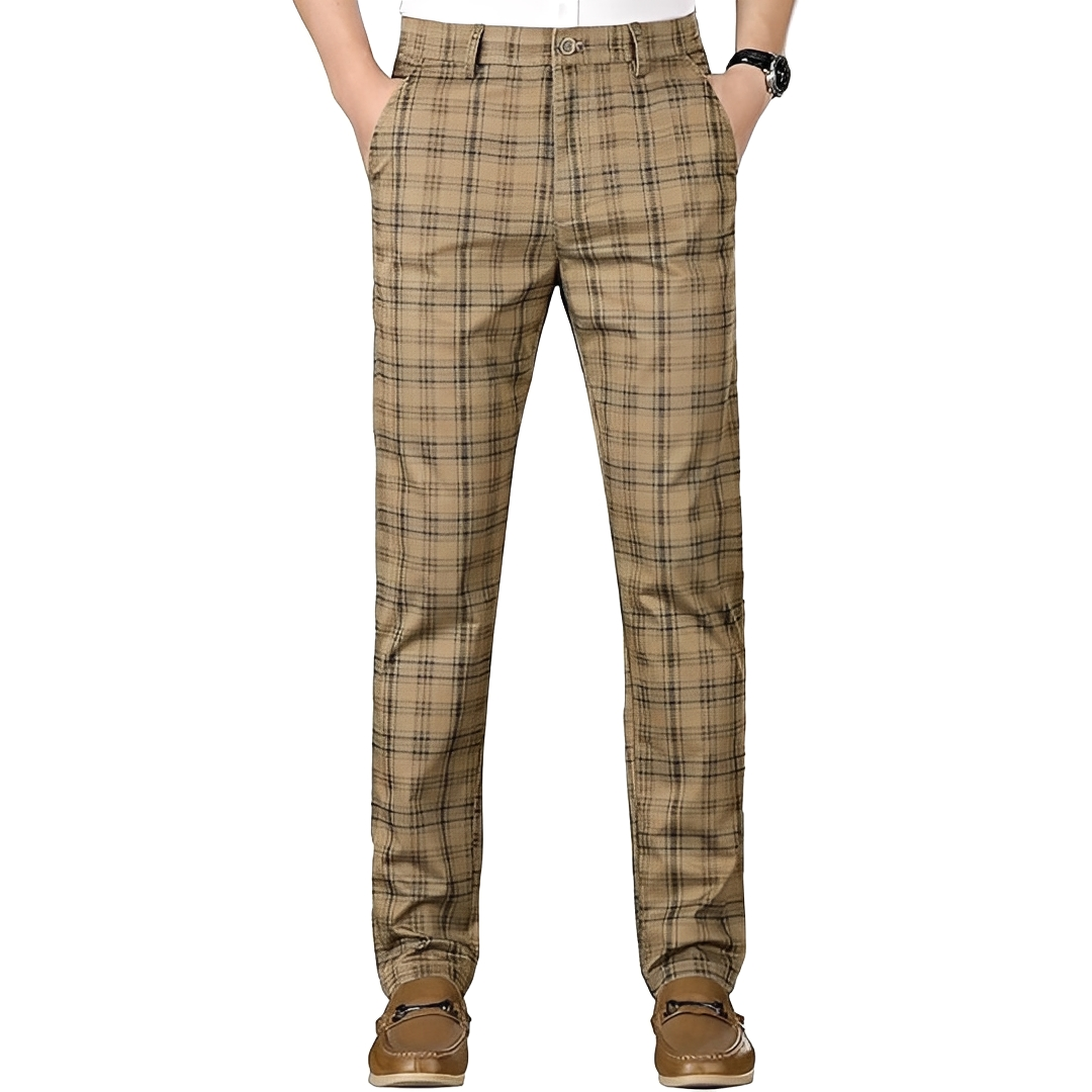 Hayavert - Pantalon à carreaux tendance pour homme