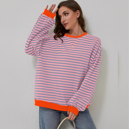 Pénélope - Striped loose sweater for women