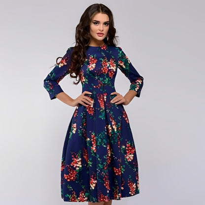 Catherine - Elegantes A-Linien-Kleid mit Blumenmuster für Damen