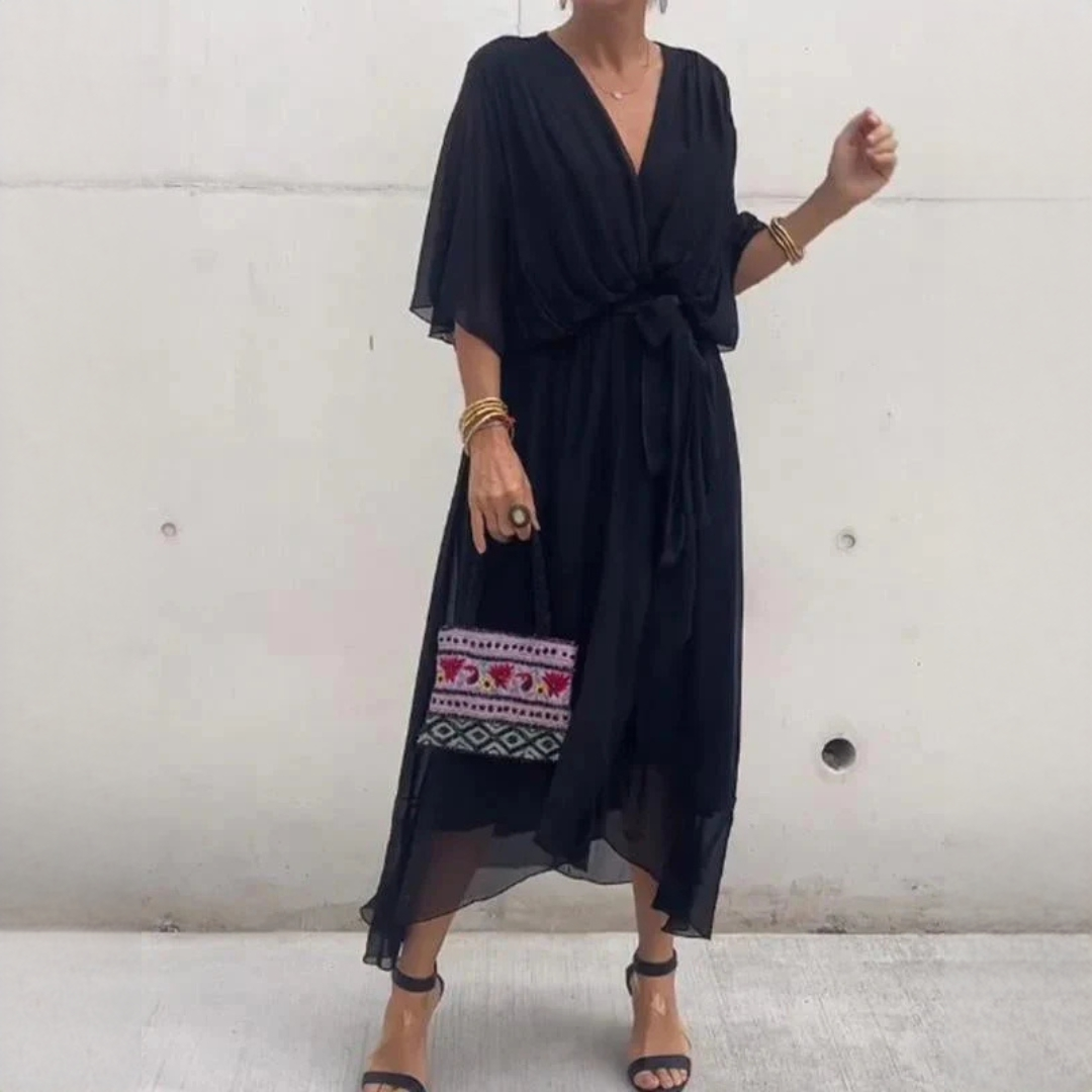 Demara - Robe élégante à encolure en V pour femmes