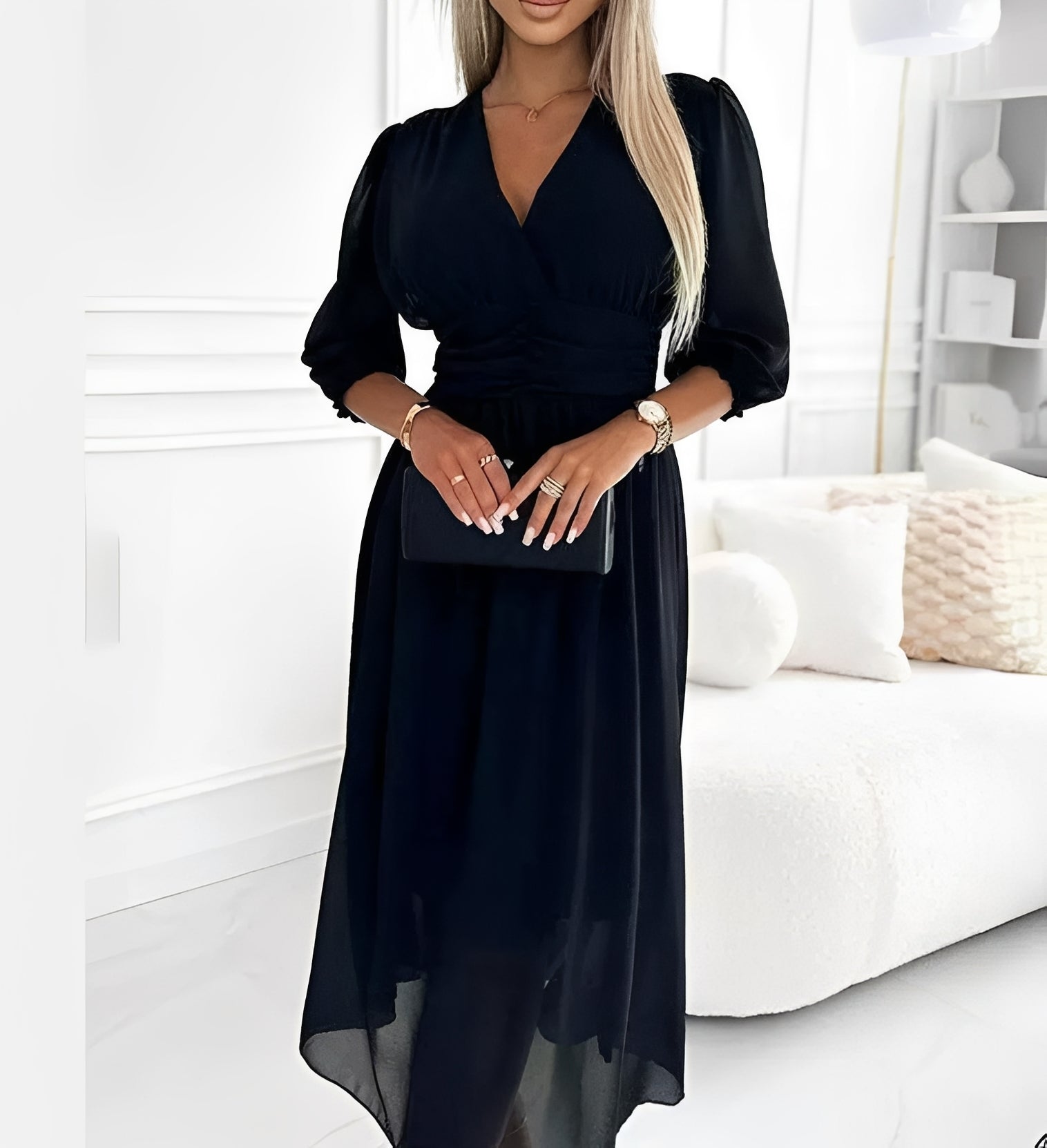 Aysha - Robe mi-longue avec manches longues