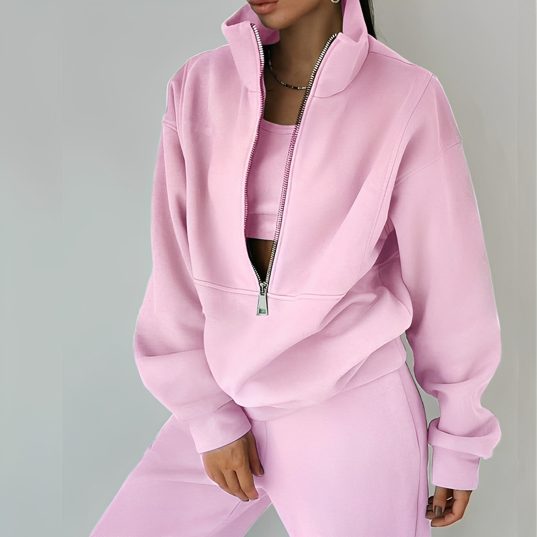 Mélissa - Lässiges zweiteiliges weites Set aus Fleece