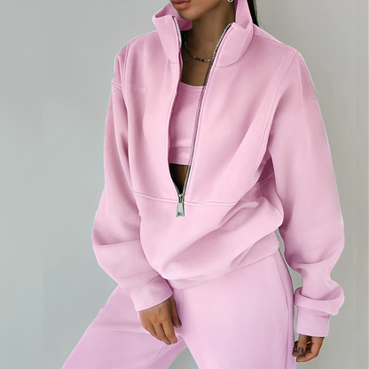 Mélissa - Lässiges zweiteiliges weites Set aus Fleece