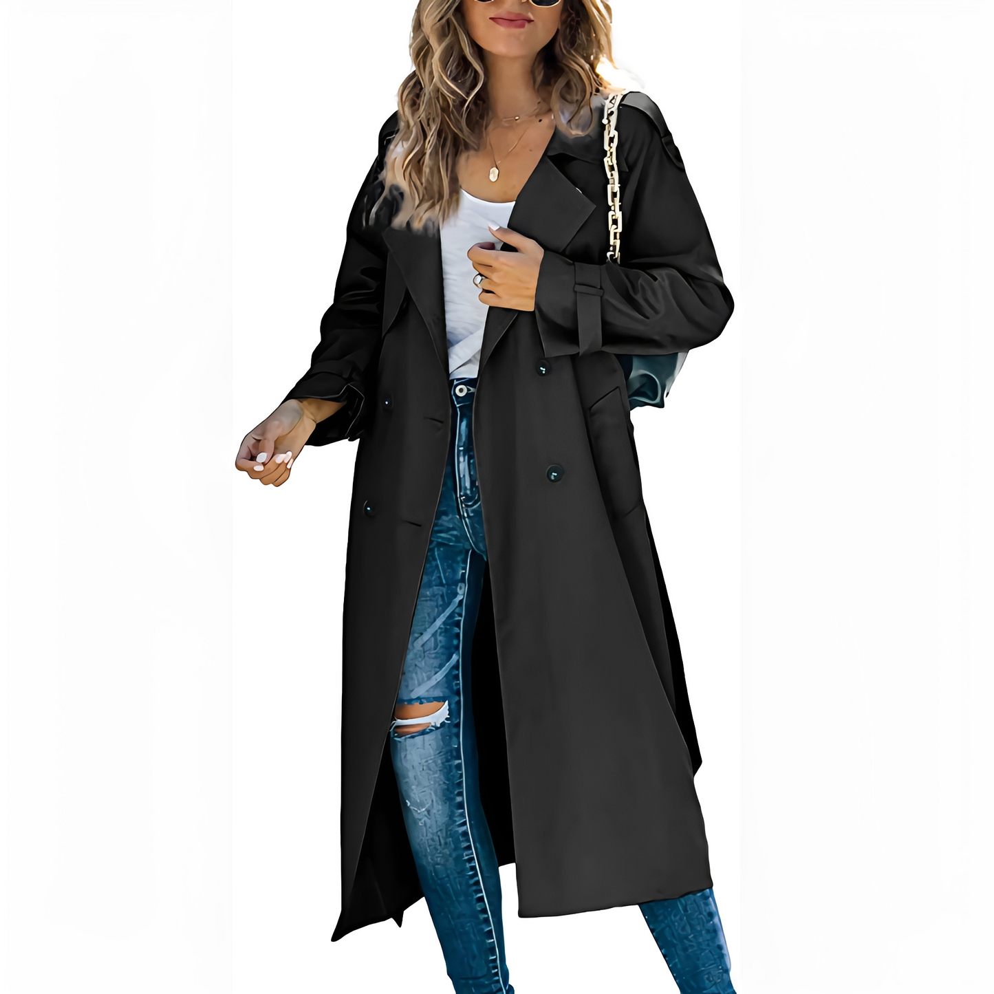 Jodie - Long manteau chic croisé pour femmes