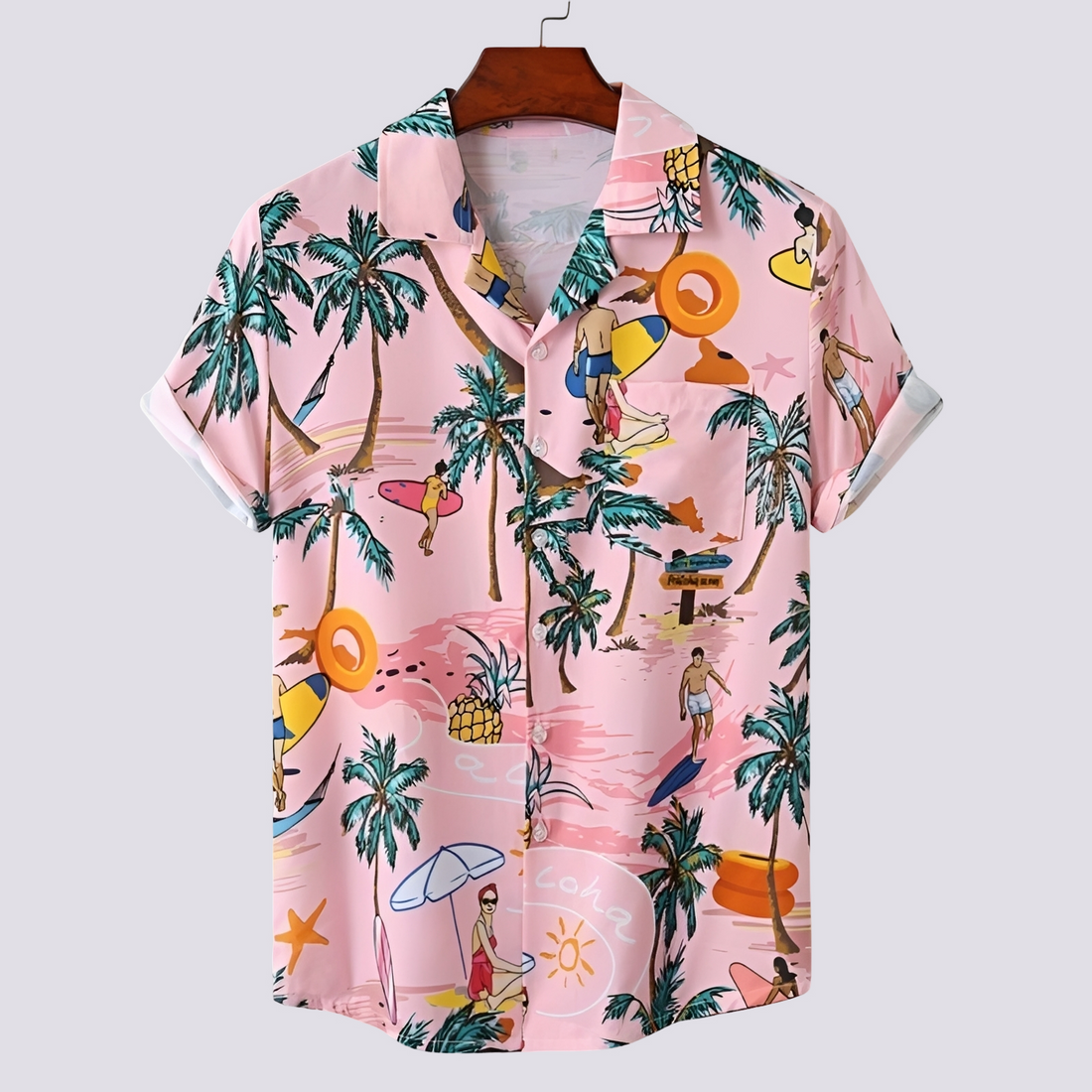 Ronan - Chemise homme élégante à motif hawaïen