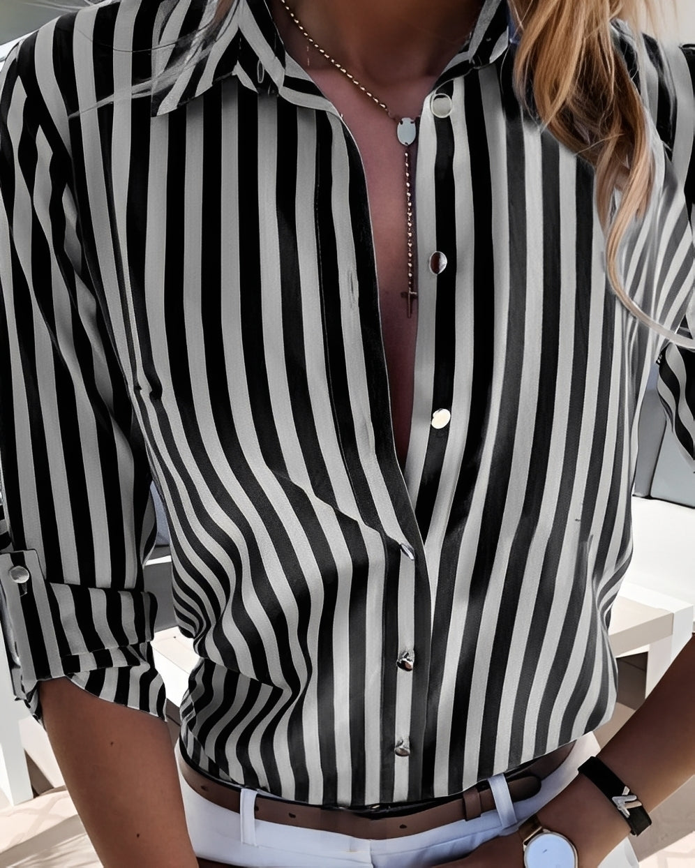 Rosie - Blouse à rayures rétro