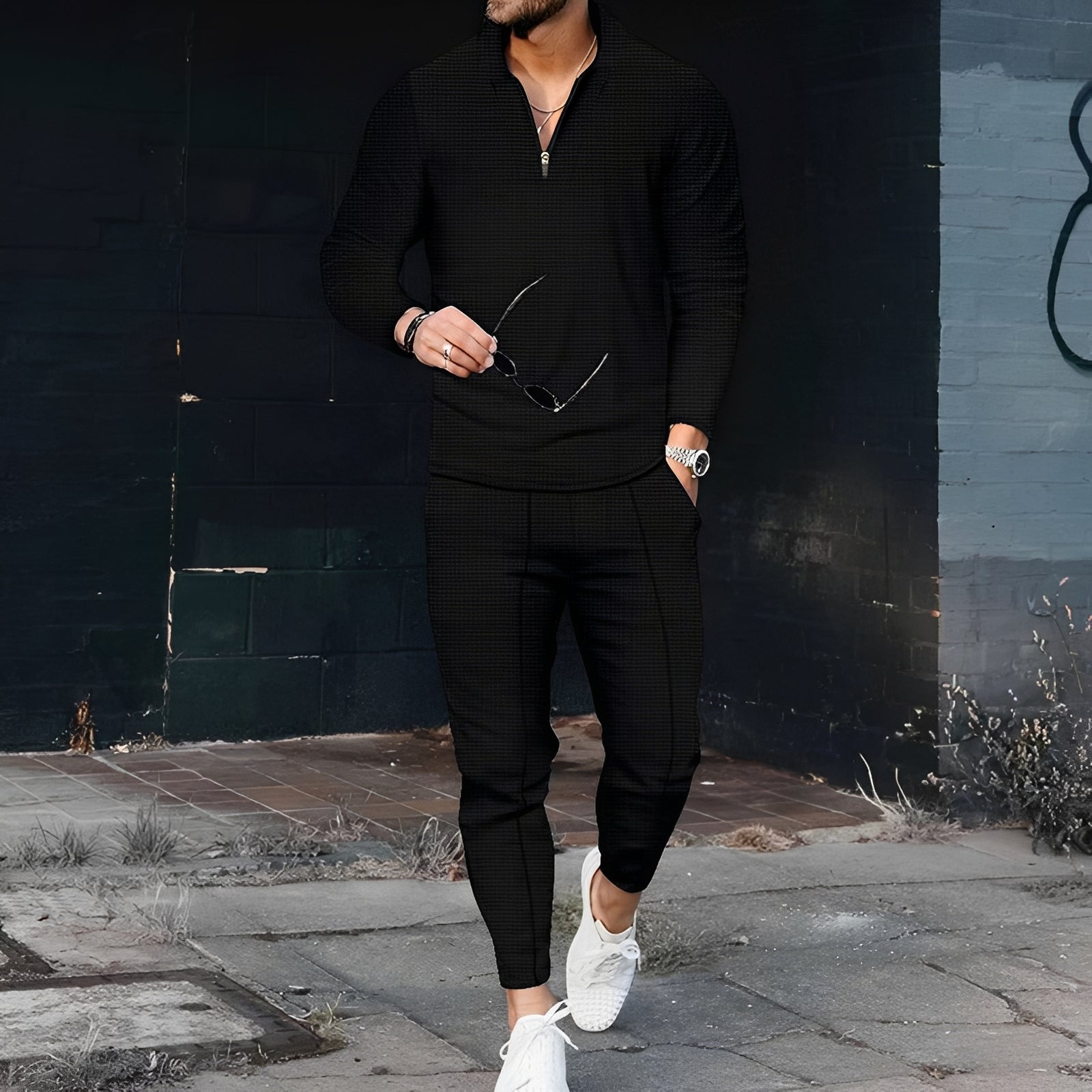 Andrew - Ensemble de sport raffiné avec motif texturé pour hommes