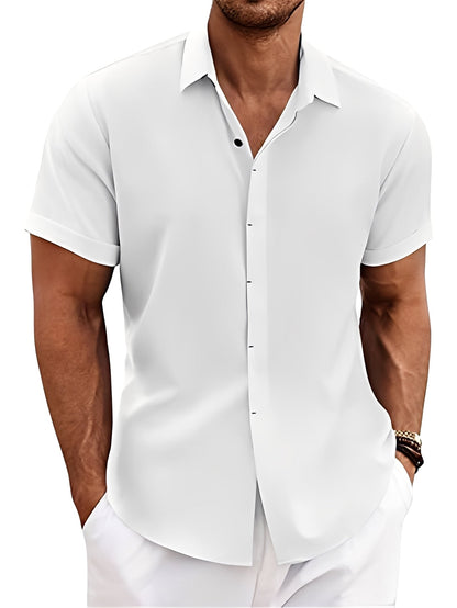 Caelum - Chemise homme simple à manches courtes et décontractée