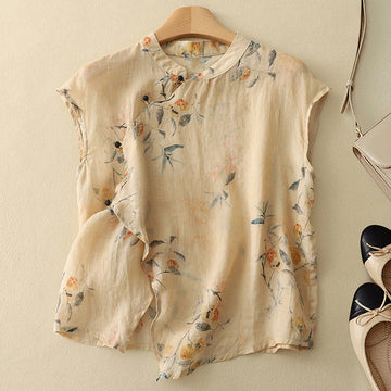 Diana - Top Fleuri Sans Manches