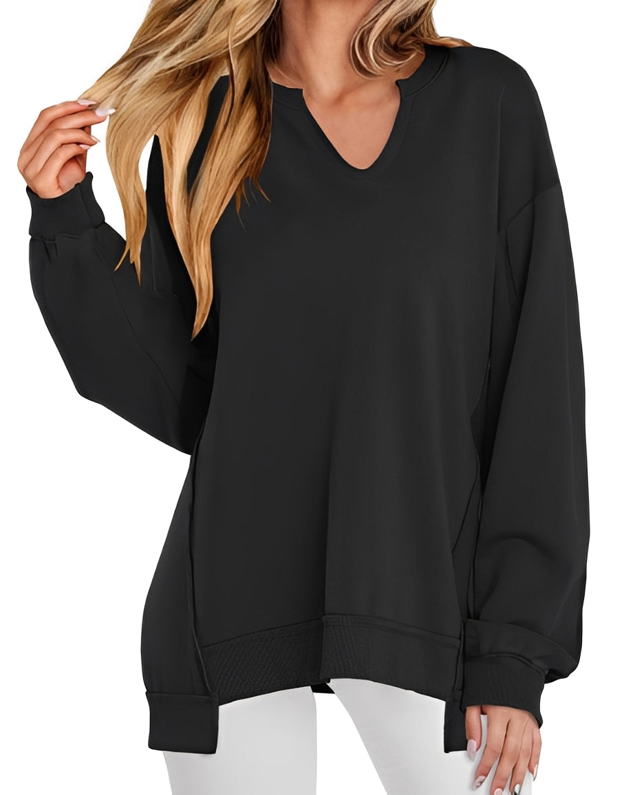 Maggie - Casual striped sweater with V-neck for women