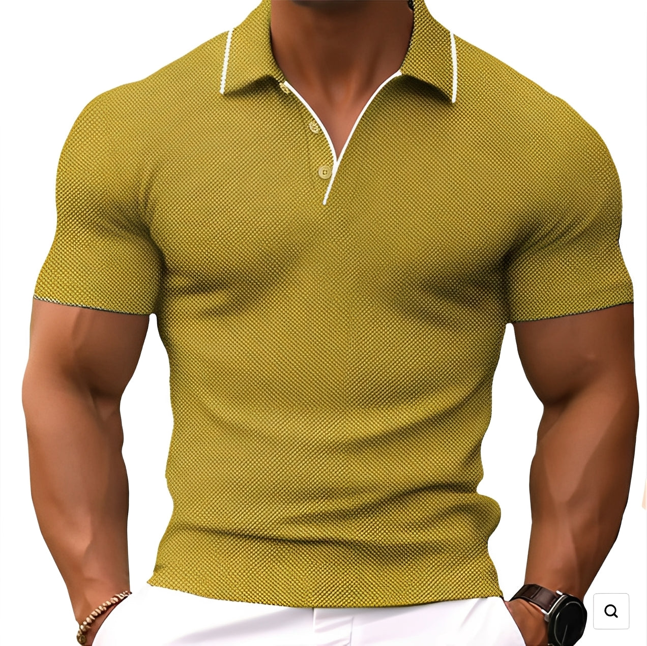 Alvin - Polo coupe slim pour hommes