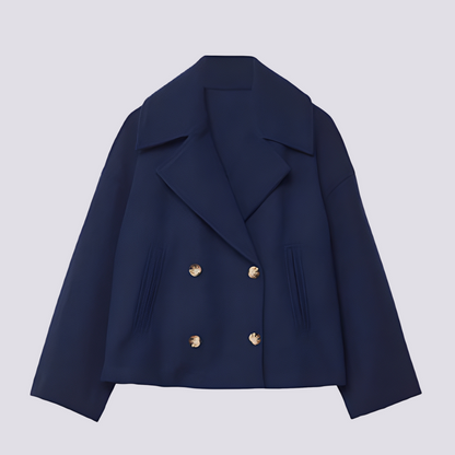 Bethney - Veste courte raffinée en laine avec col à revers pour femmes