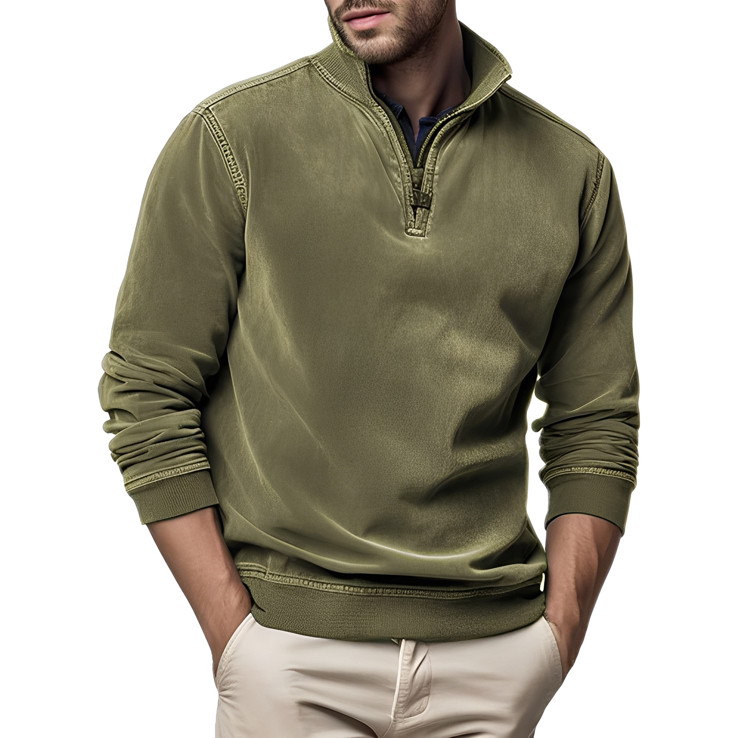 Dunstan - Sweat à la mode en polaire lavée pour homme