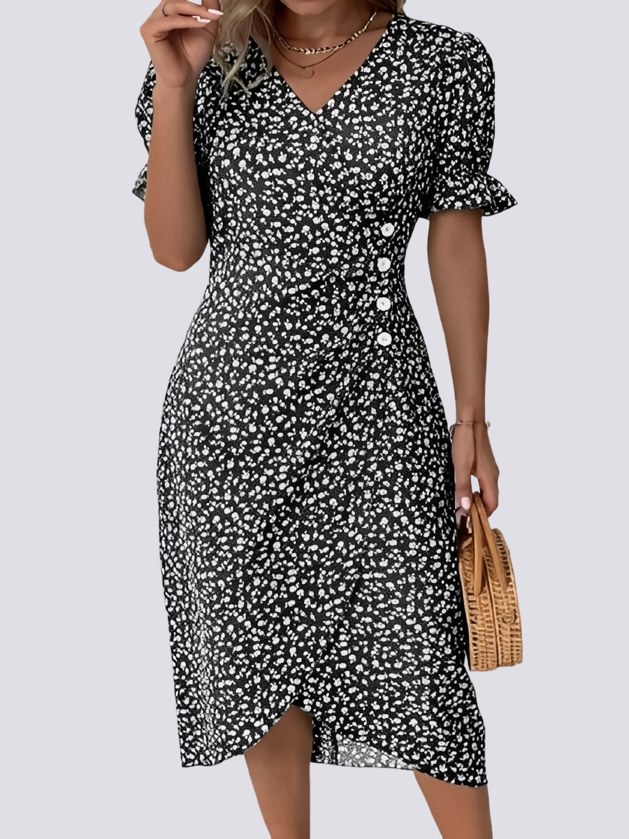 Fannie - Robe élégante à motif floral pour femmes