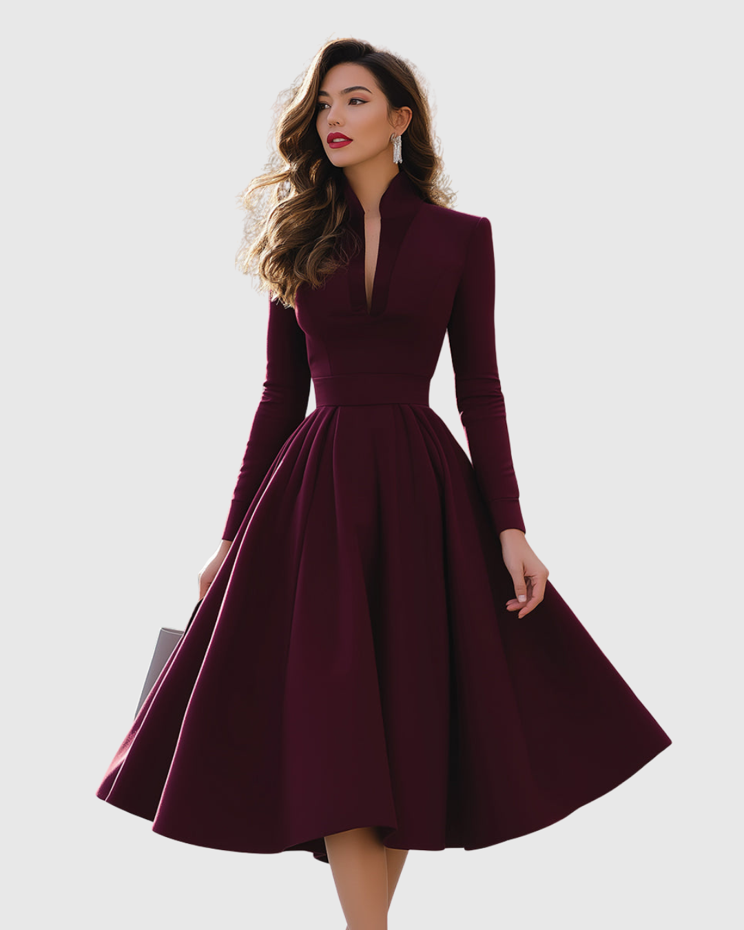 Isabeau – Elegant Mid-Length Dress with a Slim Waist