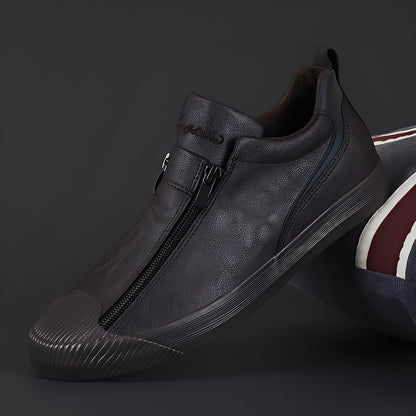 Marcus - Chaussures en cuir à double fermeture éclair pour hommes