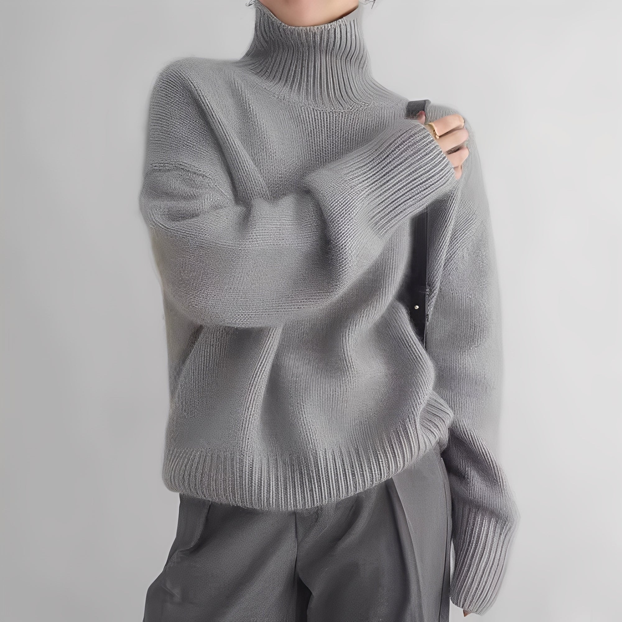 Clémentine - Élégant pull à col roulé pour femme