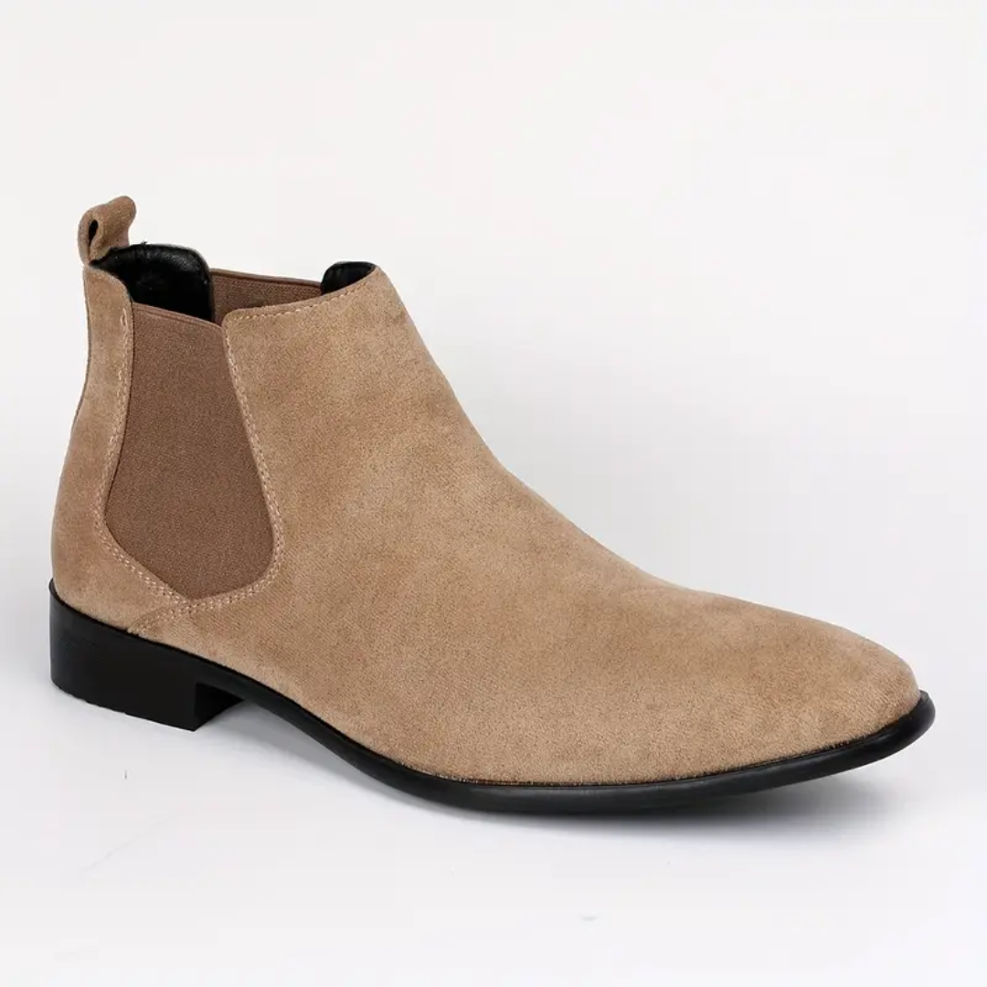 Dario – Bottes Chelsea en Cuir Véritable avec Talon Bas