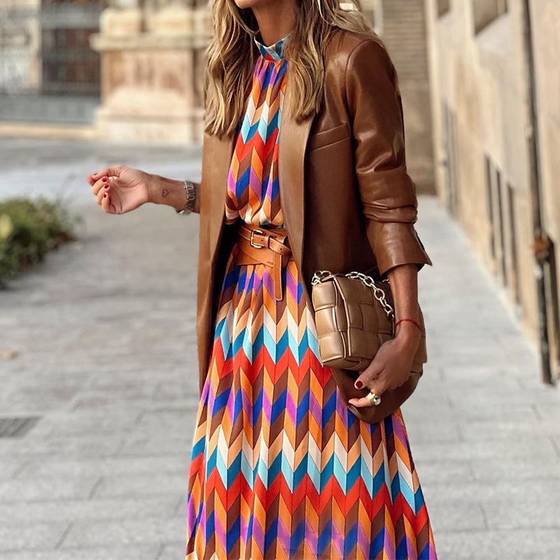 Susan - Robe ample à motif géométrique pour femmes