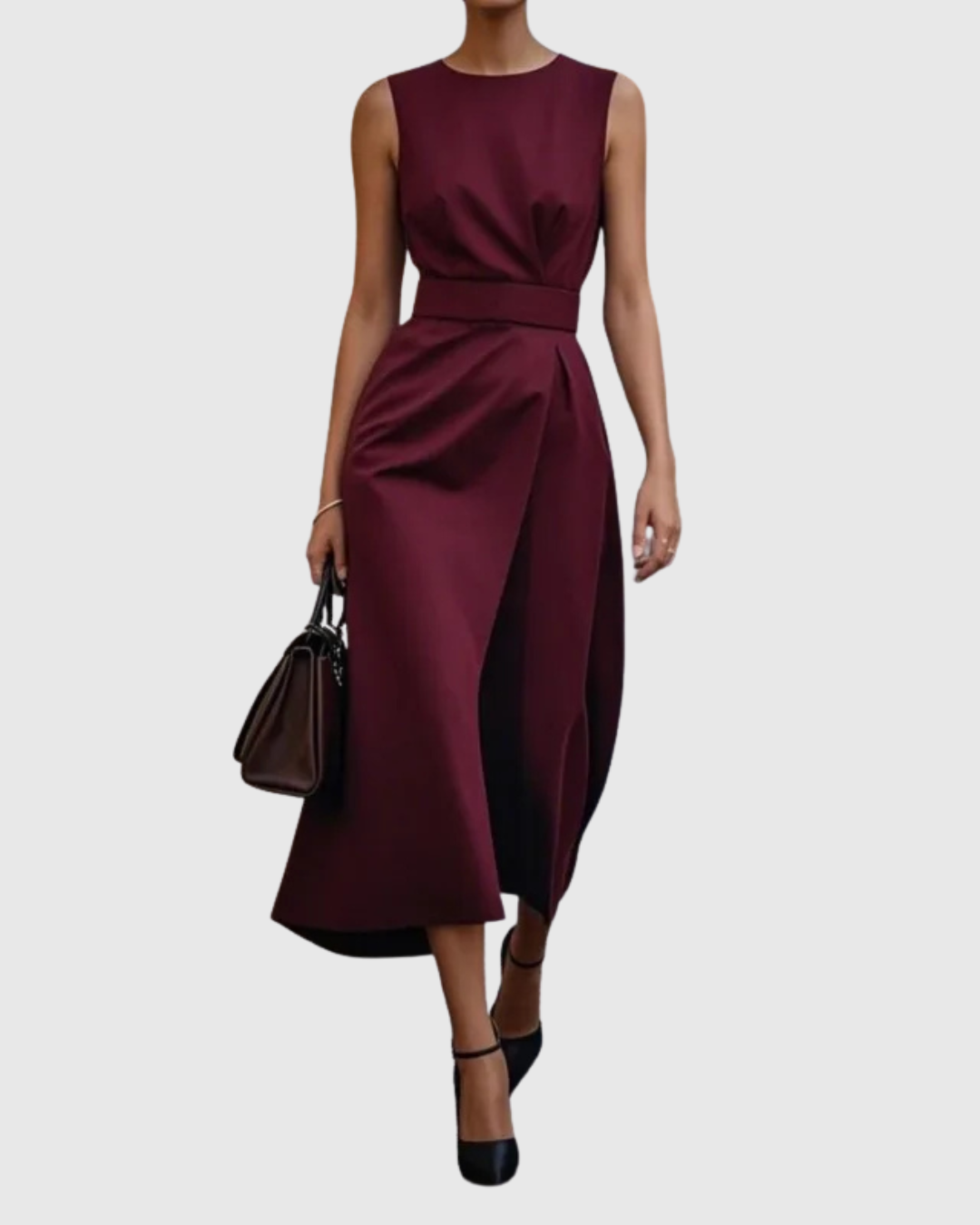 Marguerite – Elegant Mid-Length Dress with Round Neckline