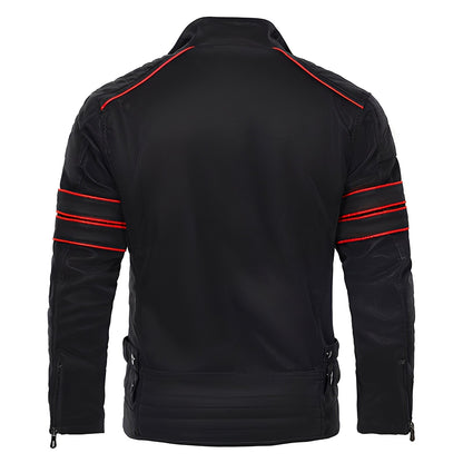 Jerold - Blouson en cuir de moto à la mode pour hommes