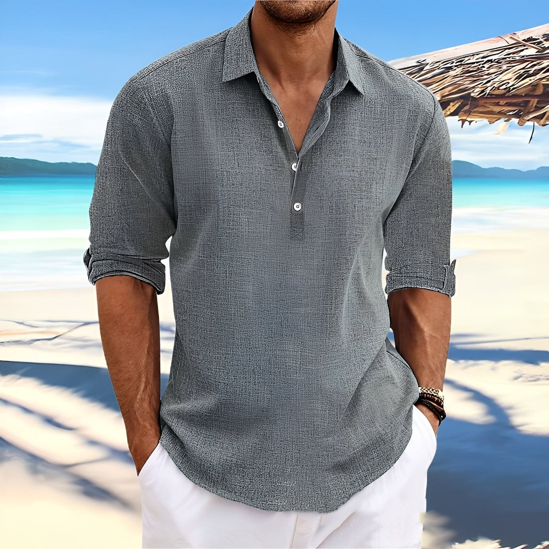 Ricky – Chemise homme à manches longues – pour des journées chaudes et douillettes